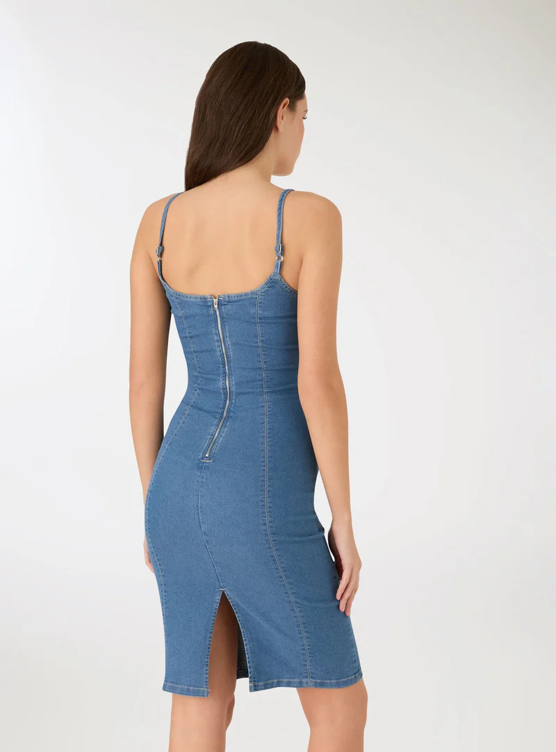 Women’s Slim-Fit Denim Dress - Image 3